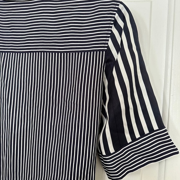 Whistles Blue & White Striped Button Front Midi Shirt Dress Size 4 - Picture 5 of 7